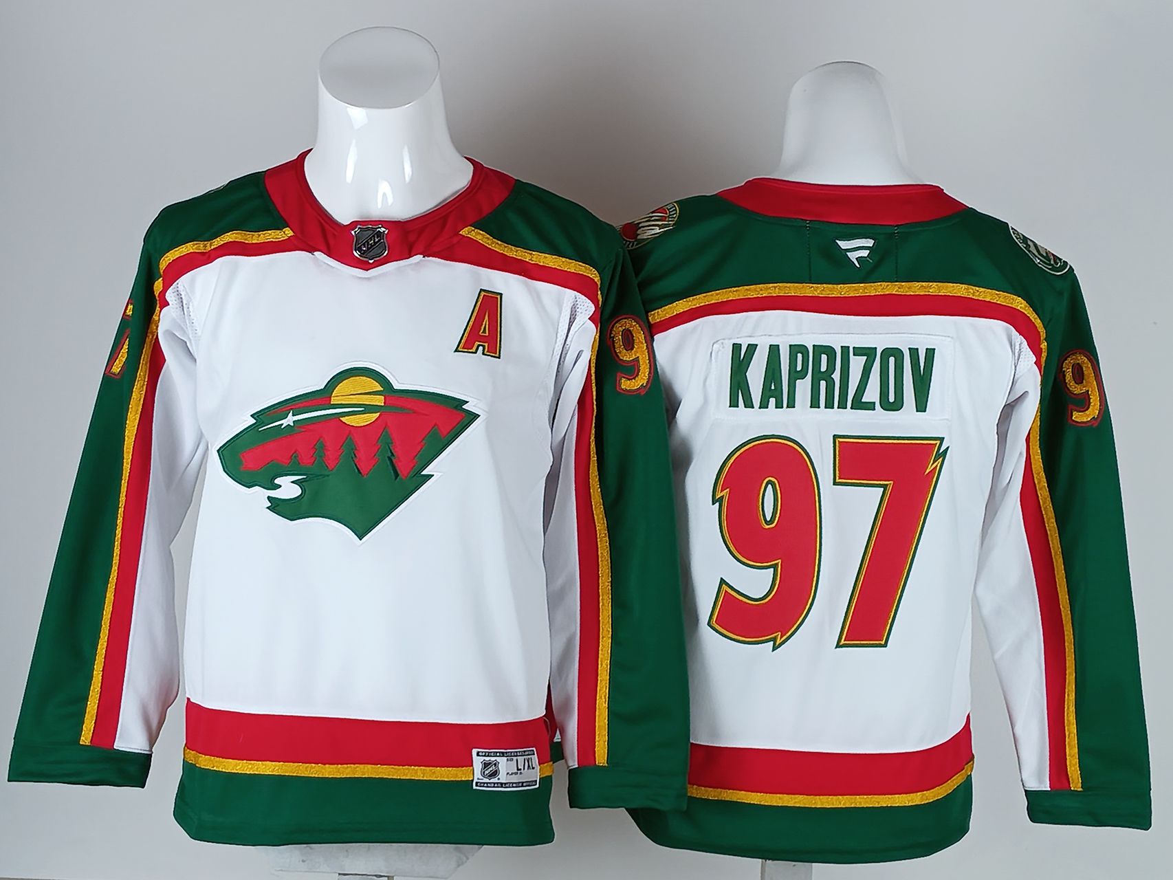 Youth 2026 Minnesota Wild #97 Kaprizov White Green NHL Jersey style 01->youth nhl jersey->Youth Jersey
